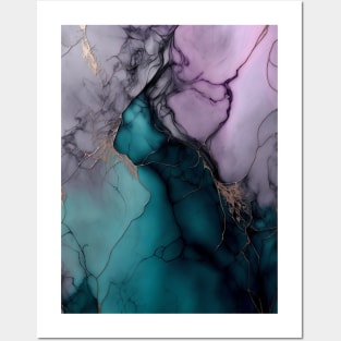 Mauve In Marble - Abstract Alcohol Ink Resin Art Posters and Art